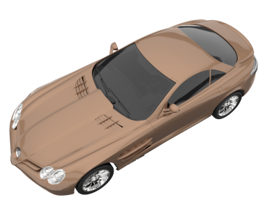 Beyaz arka planda bir araba. 3d illüstrasyon