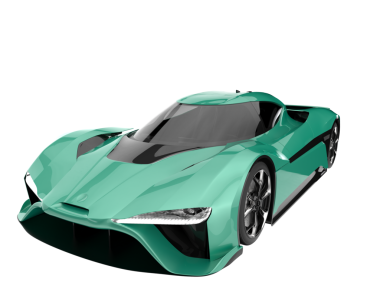 Süper araba arka planda izole edilmiş. 3D görüntüleme - illüstrasyon