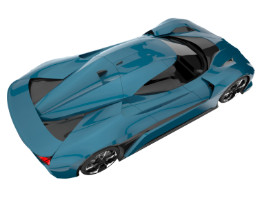 Modern araba arka planda izole edilmiş. 3D görüntüleme - illüstrasyon