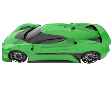 yeşil spor araba beyaz arka planda izole edildi - 3 boyutlu görüntüleme