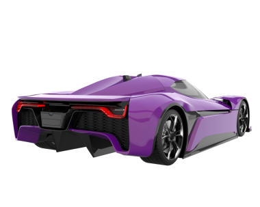 Güzel bir vücut manzaralı mor spor araba. 3 Boyutlu Hazırlama.