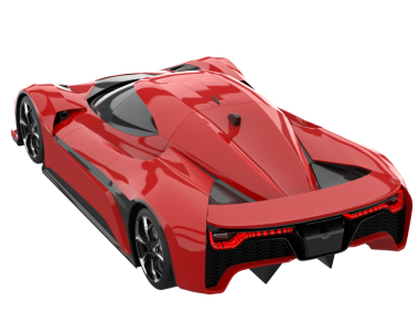 Siyah arka planda kırmızı araba