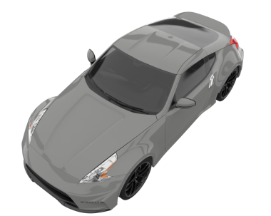 siyah spor araba yan görünümü beyaz üzerine izole