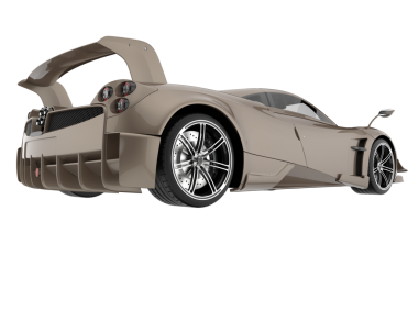 Süper spor bir aracın görüntüsü.