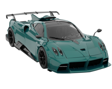 Siyah arka planda yeşil spor araba