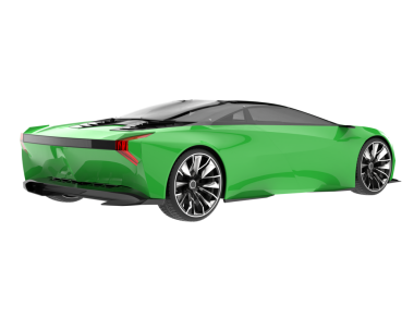 yeşil spor araba beyaz arkaplanda izole edildi