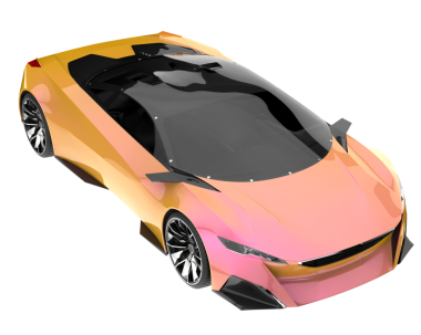 beyaz arka planda modern spor araba