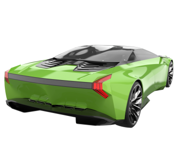 yeşil modern araba - üst görünüm