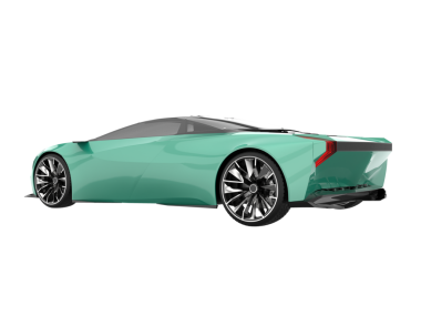 Beyaz arka planda yeşil spor araba. vektör illüstrasyonu