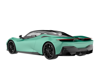 yeşil spor araba - 3 d illüstrasyon