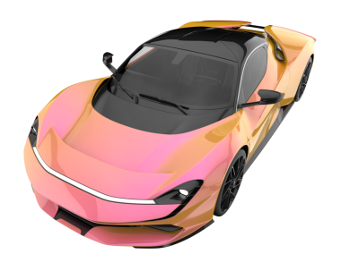 Modern araba arka planda izole edilmiş. 3d oluşturma