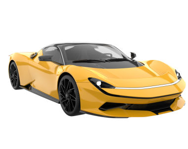 beyaz arkaplanda gerçekçi bir araba