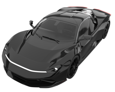 siyah araba modern konsept. 3d oluşturma.