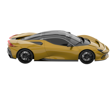 Modern araba arka planda izole edilmiş. 3d oluşturma