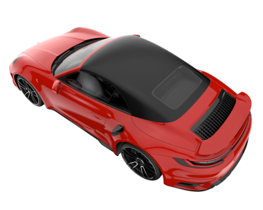 İzole edilmiş arkaplanda bir arabanın 3 boyutlu canlandırması