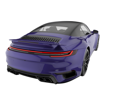 Modern araba arka planda izole edilmiş. 3D görüntüleme - illüstrasyon