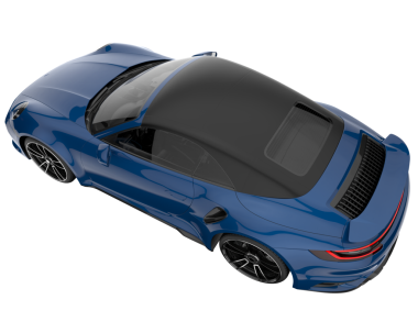 Koyu bir arka planda mavi modern araba. 3d oluşturma