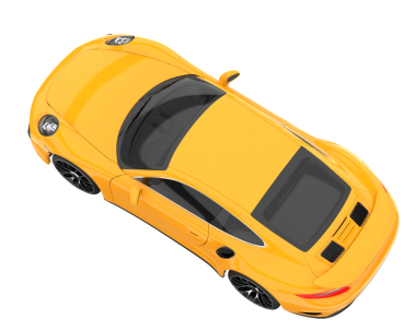 turuncu modern araba beyaz arka planda izole