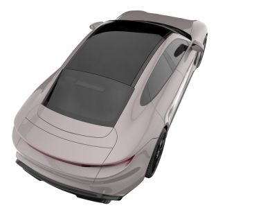 Siyah arka planı olan beyaz modern bir araba..