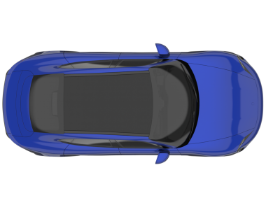 mavi araba üst görünümü.