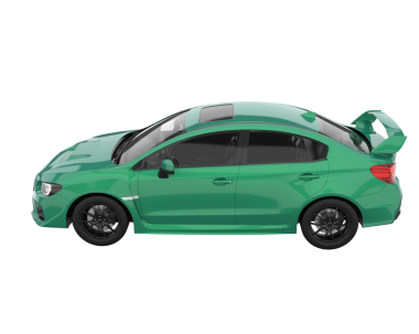 Beyaz arka plan üzerinde izole yeşil modern araba