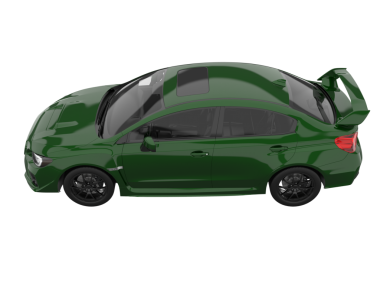 Yeşil araba, modern sedan. 3d illüstrasyon