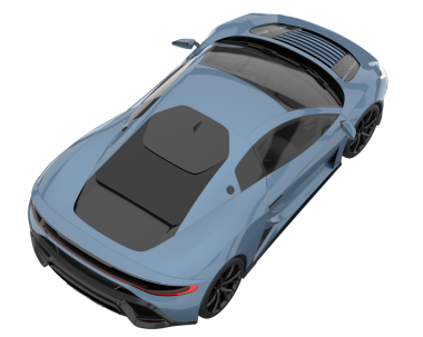 Siyah arka planda modern bir araba. 3d oluşturma