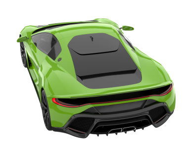 gerçekçi yeşil araba beyaz arkaplanda izole