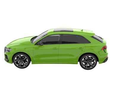 Beyaz arka planda gerçekçi bir araba. 3d oluşturma