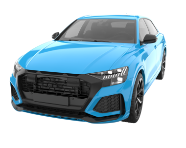 Modern araba arka planda izole edilmiş. 3D görüntüleme - illüstrasyon