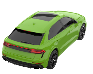 Modern yeşil araba izole edildi. 3d oluşturma