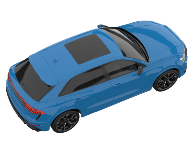 mavi spor araba beyaz arka planda izole edildi 3 d illüstrasyon