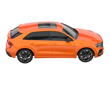 Modern araba. Beyaz arka planda izole edilmiş. 3d illüstrasyon