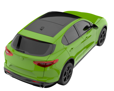 modern kompakt yeşil araba - araba - 3 boyutlu resimleme