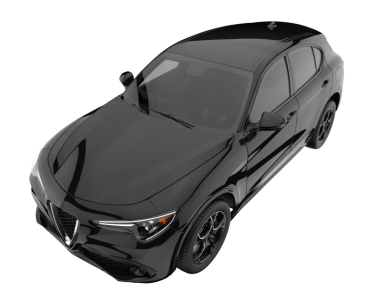 siyah modern araba beyaz arka planda izole edildi