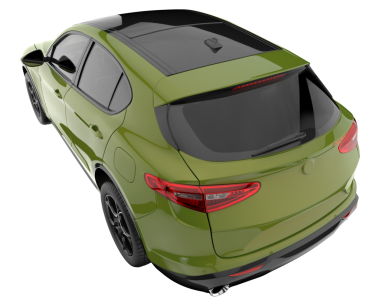 Arka planda modern bir araba. 3 Boyutlu Hazırlama