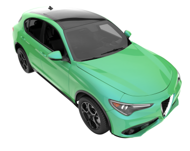 Yeşil spor araba. 3 d