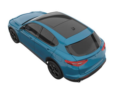 Beyaz arka planda mavi modern bir araba. yüksek kaliteli resimleme