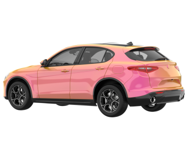 gerçekçi 3 boyutlu pembe araba çizimi