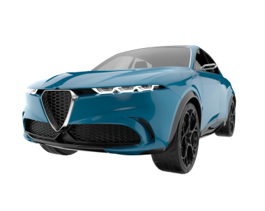 Modern bir arabanın 3 boyutlu görüntüsü