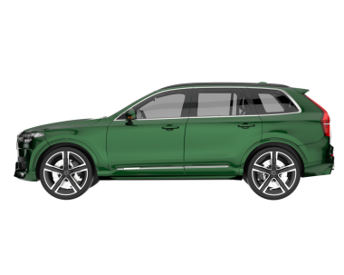 Beyaz arka plan üzerinde izole yeşil modern araba