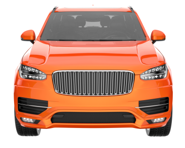 Beyaz arka planda modern bir araba. 3D görüntüleme - illüstrasyon