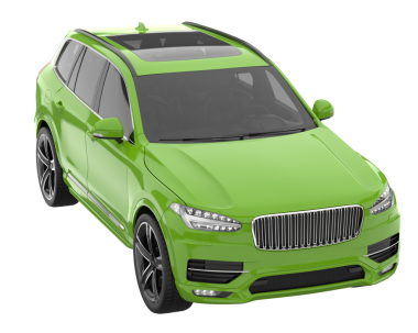 Beyaz arkaplandaki araba.