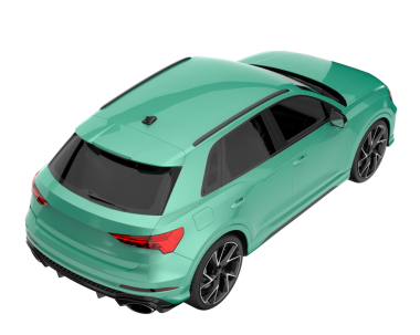 Araba beyazda izole edilmiş. 3D görüntüleme - illüstrasyon