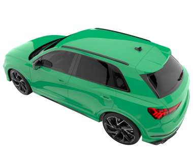 Modern kompakt yeşil spor araba beyaz arka planda izole edilmiş. 3 boyutlu sedan araba. Araba sedan..