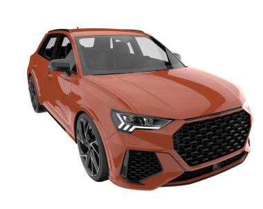 Modern araba arka planda izole edilmiş. 3d oluşturma