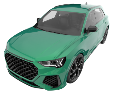 Beyaz arka planda modern bir araba. 3d oluşturma