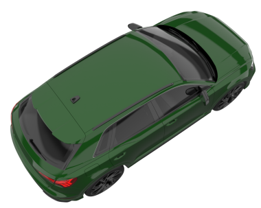 Beyaz arka planda izole edilmiş yeşil spor araba. 3d oluşturma