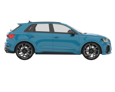 mavi modern araba beyaz arka planda izole edildi