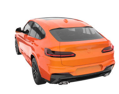 Modern araba arka planda izole edilmiş. 3 Boyutlu Hazırlama